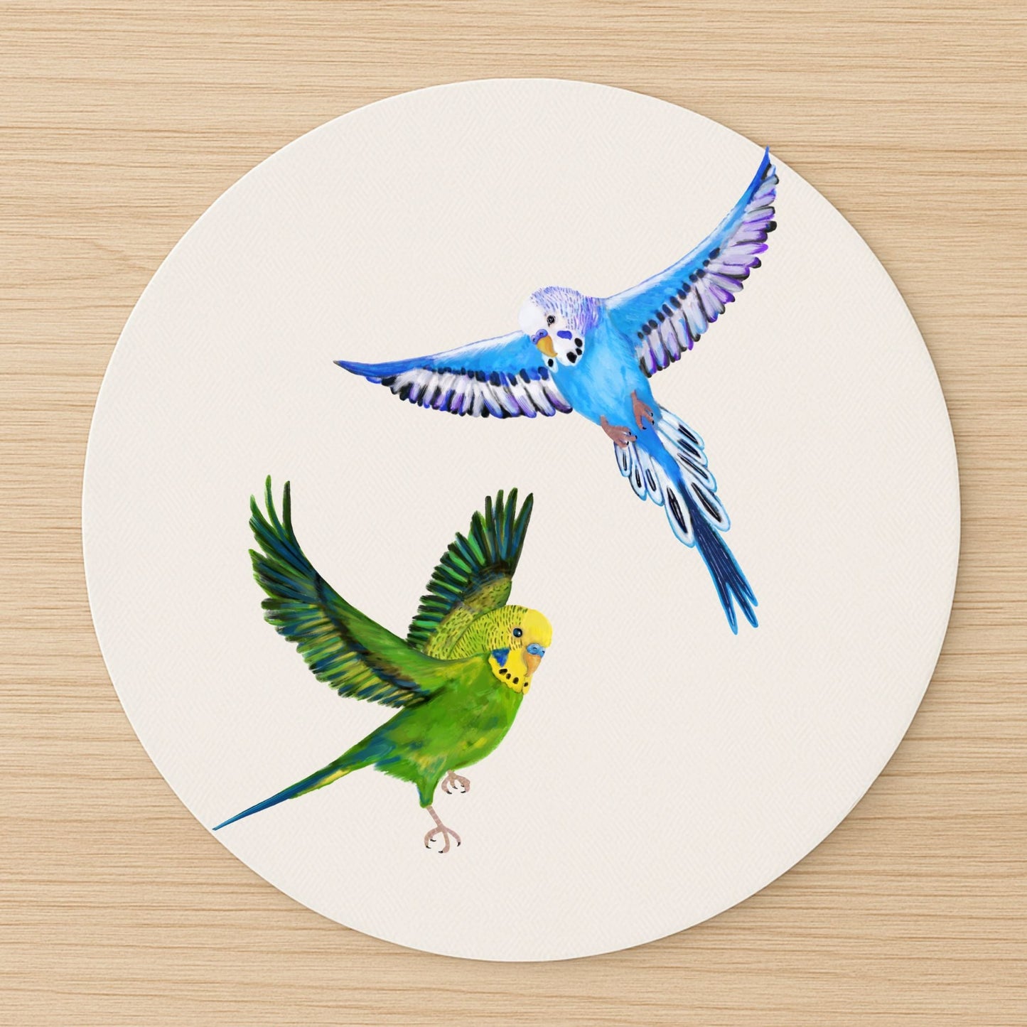 Flying Budgerigars Mousepad - MerikaArt