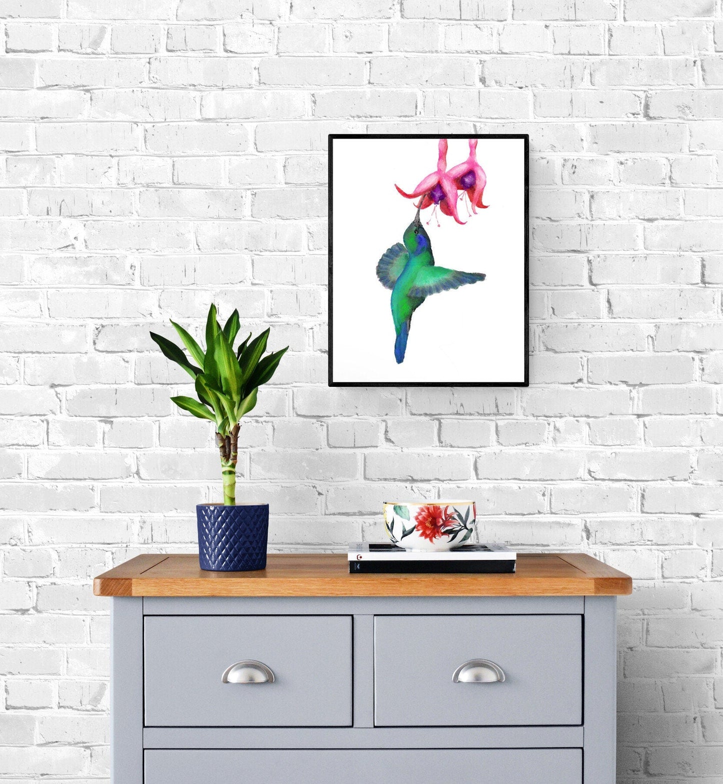 Flying Hummingbird Art Print - MerikaArt