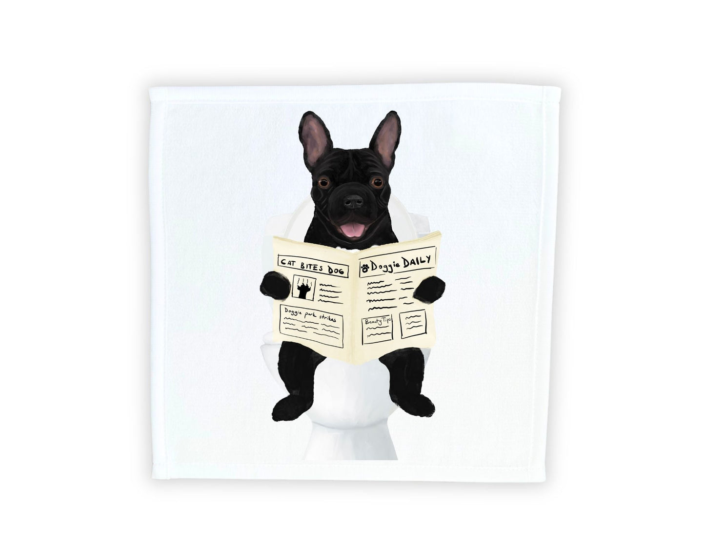 French Bulldog Toilet Humor Washcloth – Perfect Gift for Dog Lovers - MerikaArt