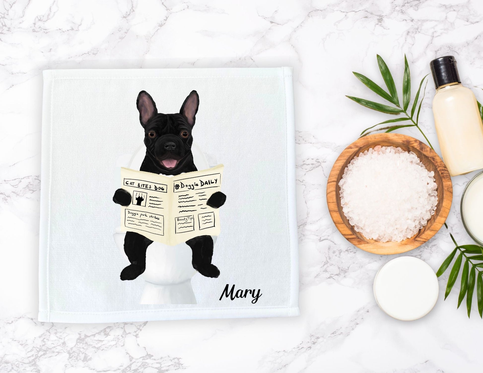 French Bulldog Toilet Humor Washcloth – Perfect Gift for Dog Lovers - MerikaArt