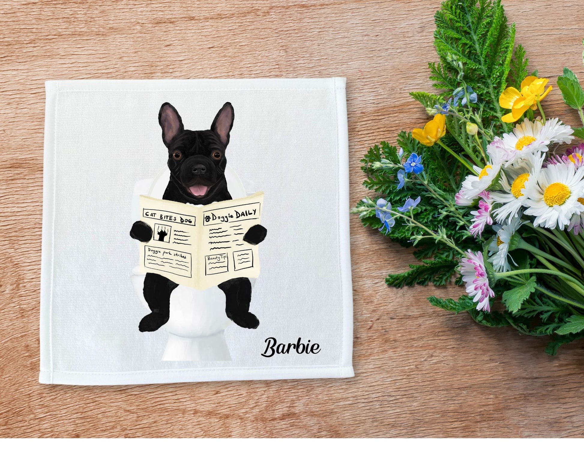 French Bulldog Toilet Humor Washcloth – Perfect Gift for Dog Lovers - MerikaArt