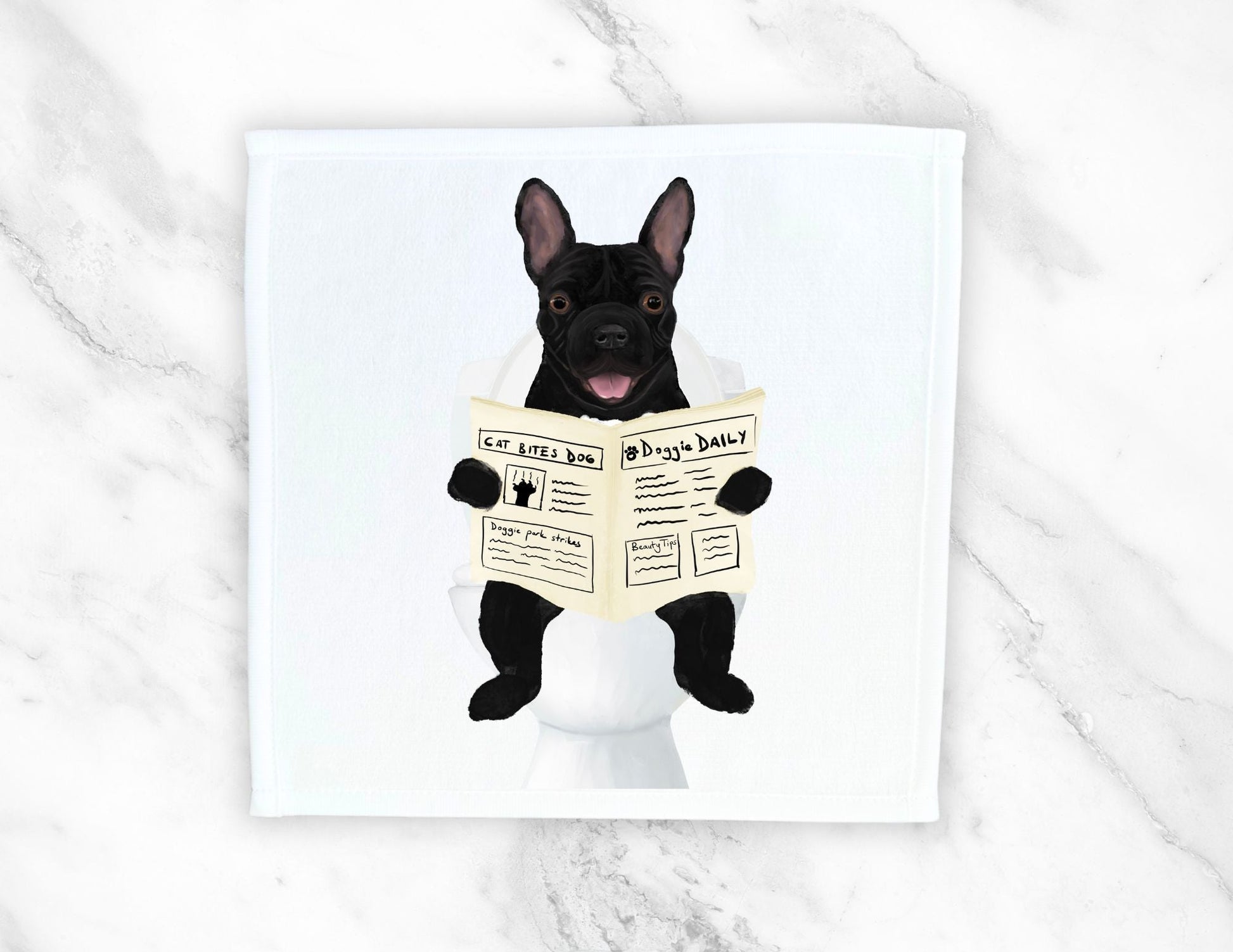 French Bulldog Toilet Humor Washcloth – Perfect Gift for Dog Lovers - MerikaArt