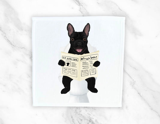 French Bulldog Toilet Humor Washcloth – Perfect Gift for Dog Lovers - MerikaArt