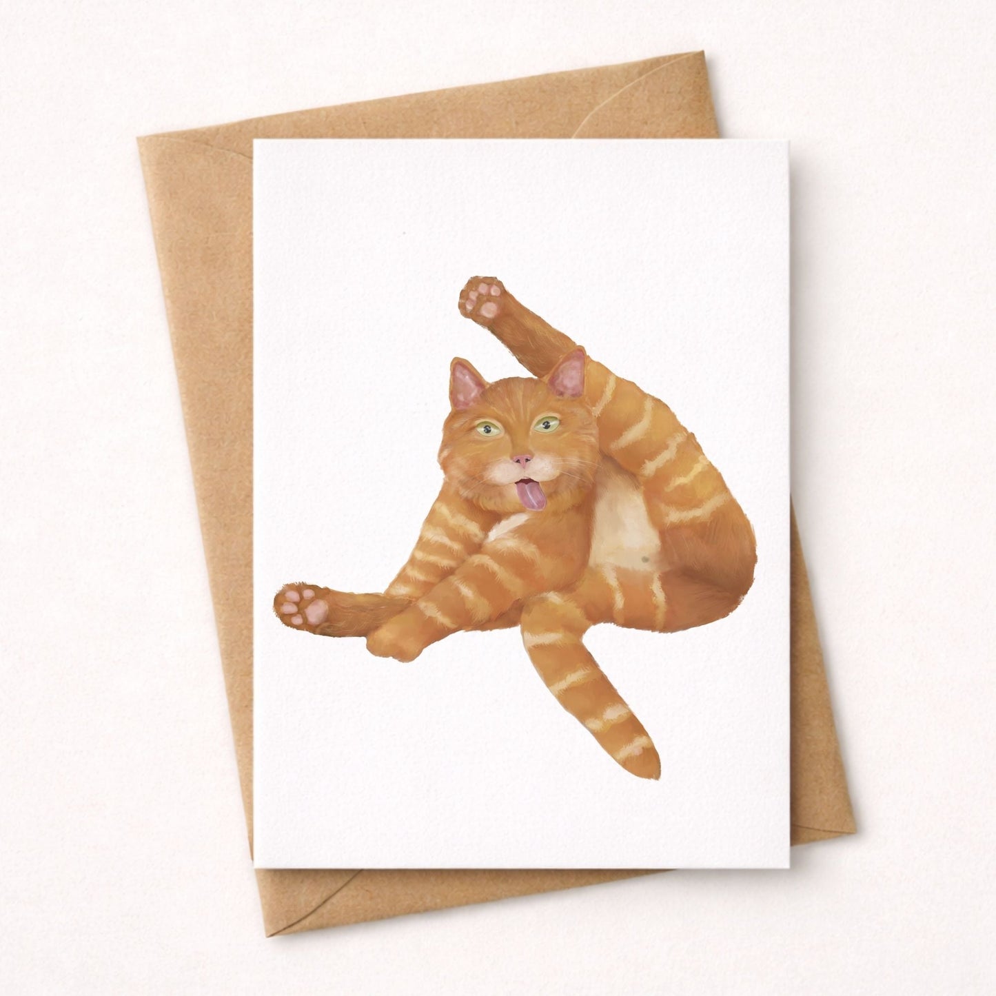 Funny Ginger Cat Postcard - MerikaArt