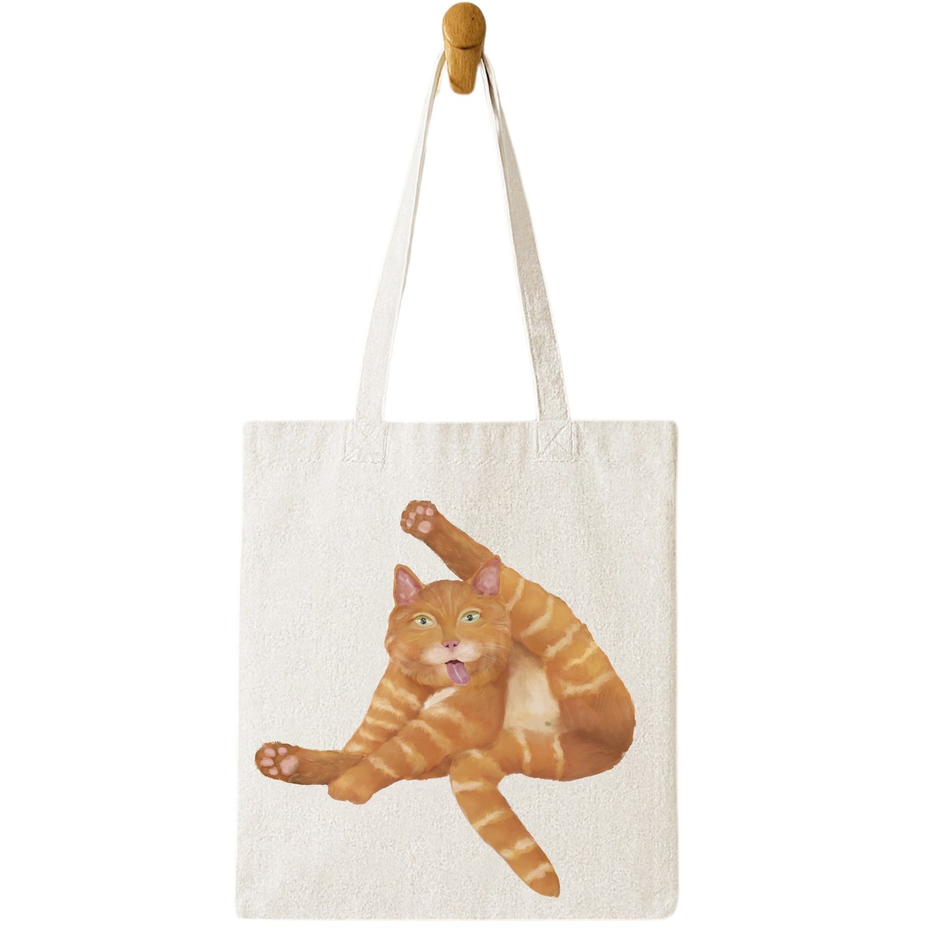Funny Orange Cat Canvas Tote Bag - MerikaArt