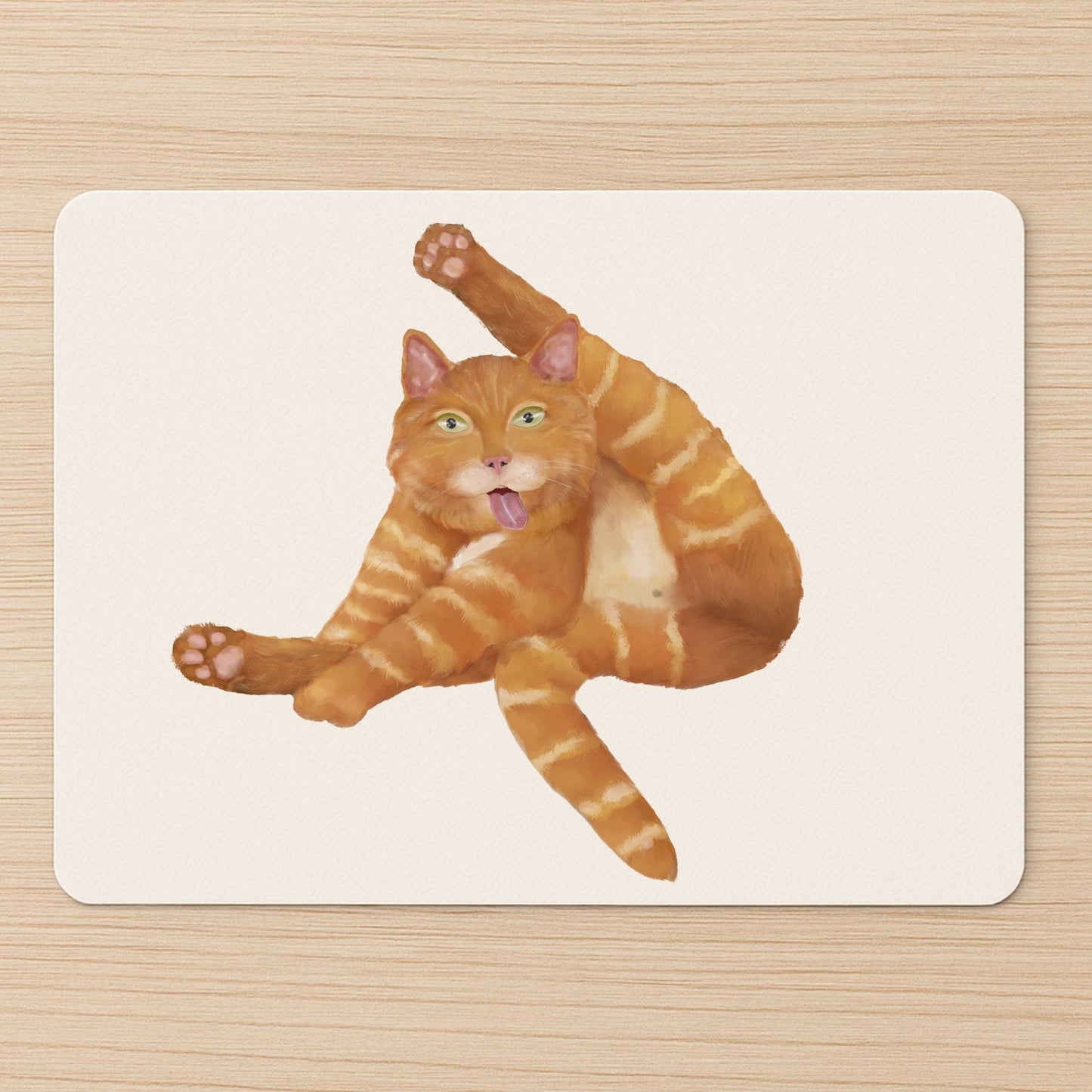 Funny Orange Tabby Cat Mousepad - MerikaArt