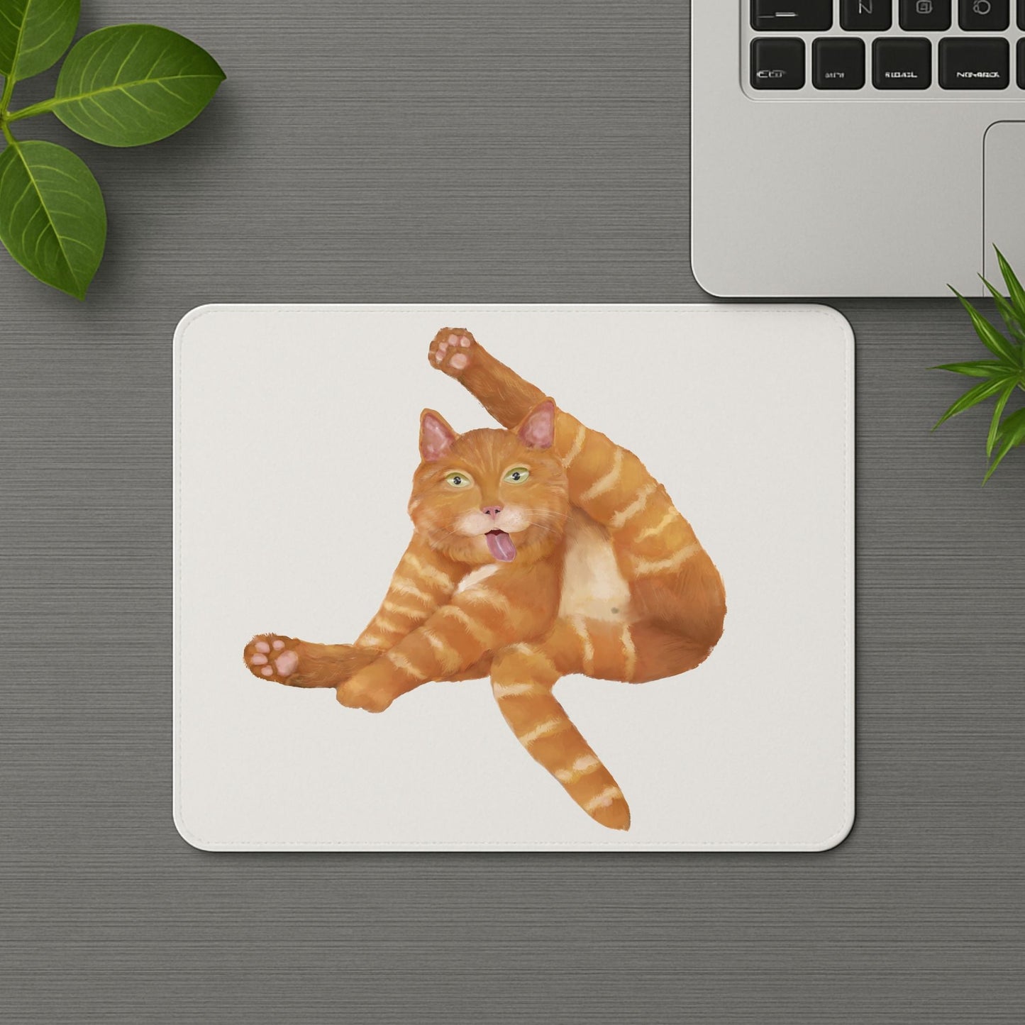 Funny Orange Tabby Cat Mousepad - MerikaArt