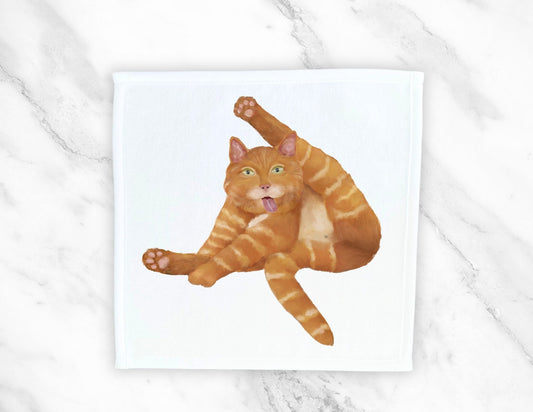 Funny Yoga Cat Washcloth - MerikaArt