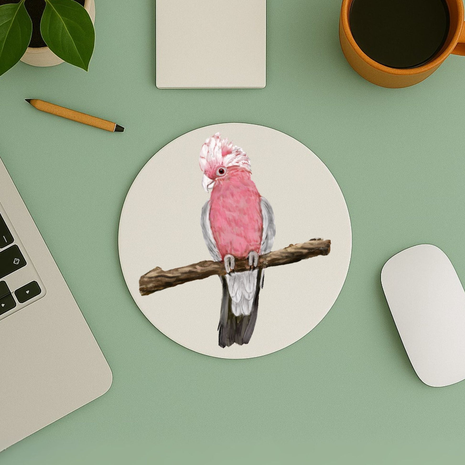Galah Cockatoo Bird Mousepad - MerikaArt