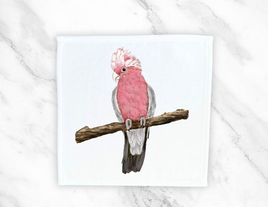 Galah Cockatoo Bird Washcloth - MerikaArt