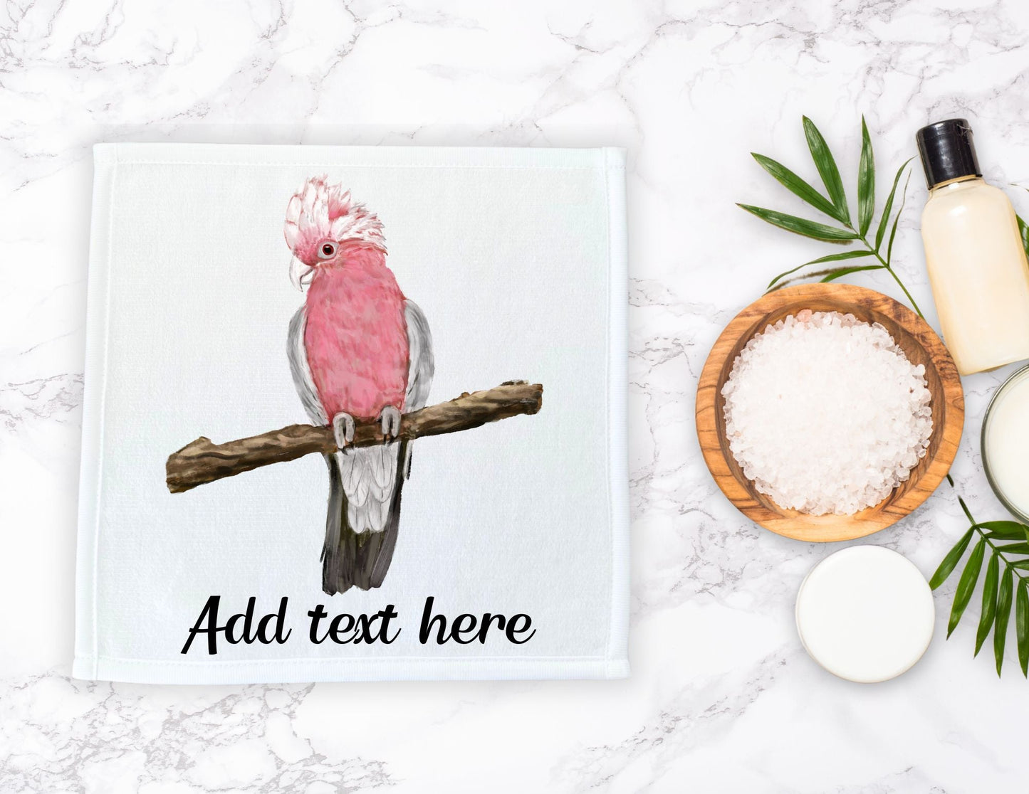 Galah Cockatoo Bird Washcloth - MerikaArt