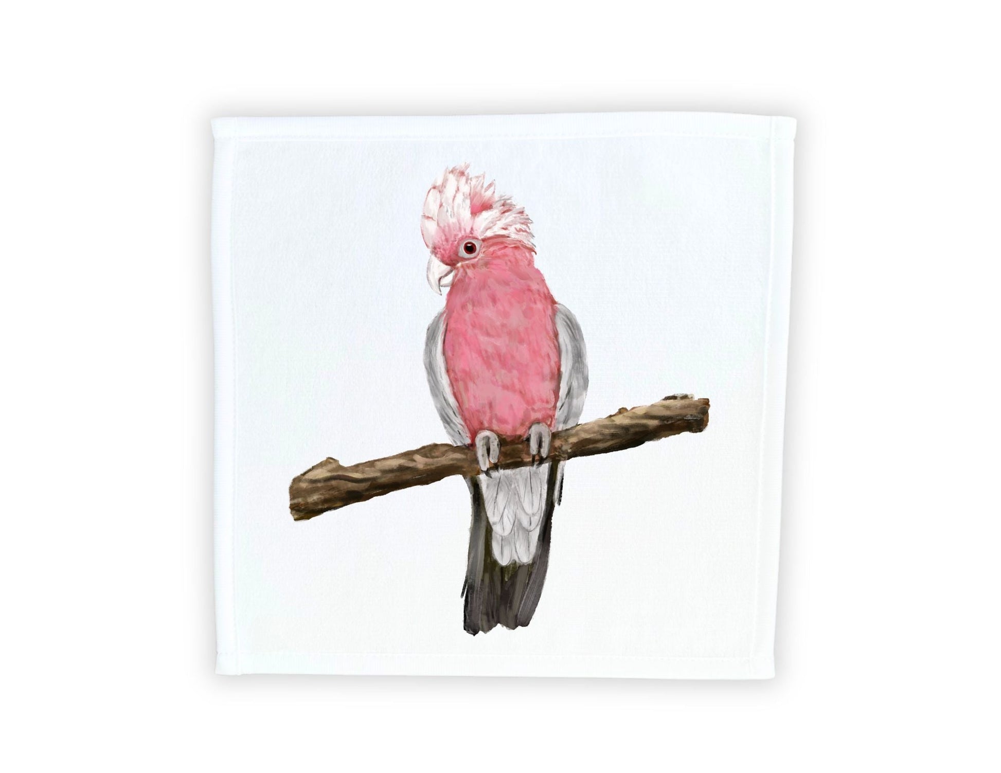 Galah Cockatoo Bird Washcloth - MerikaArt