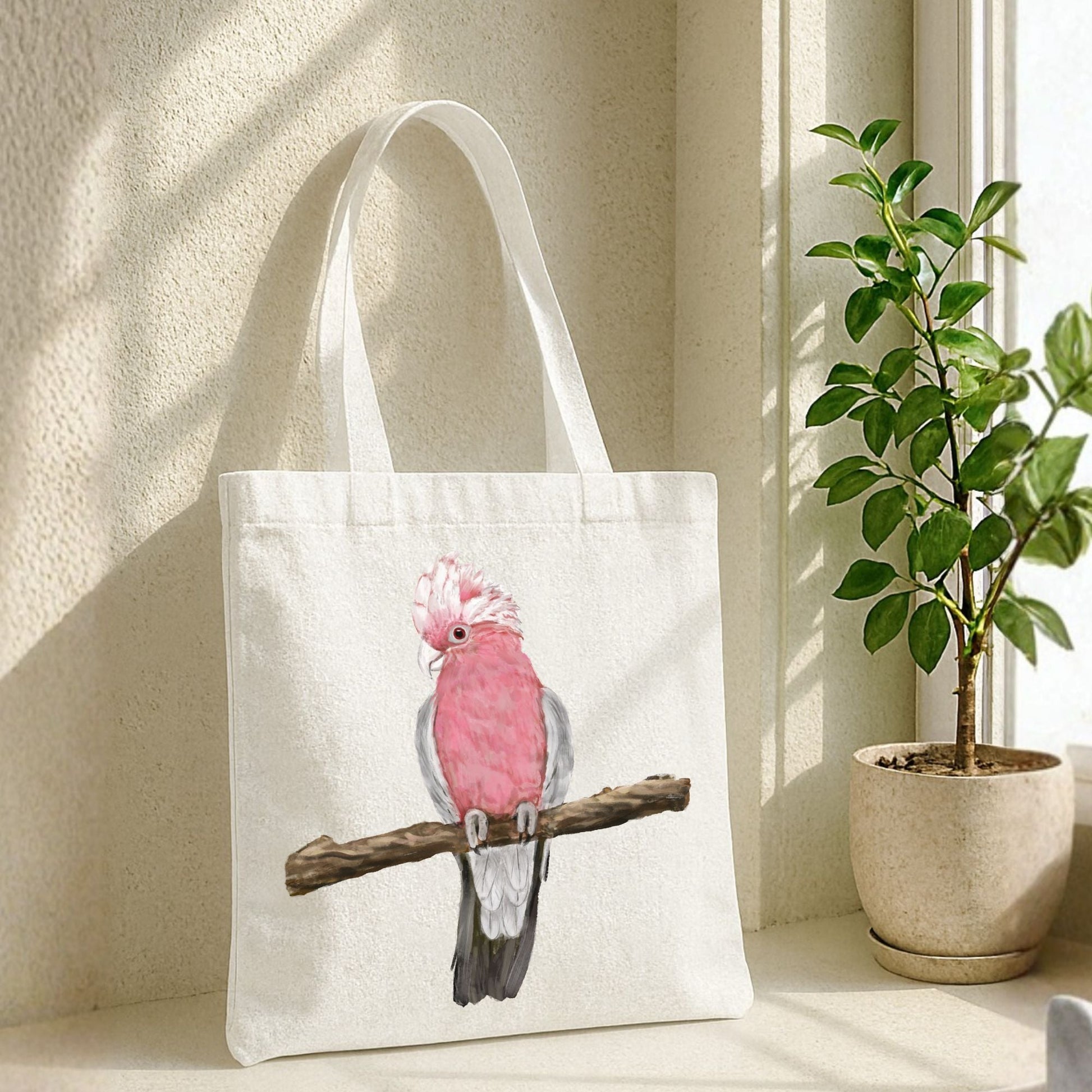 Galah Cockatoo Canvas Tote Bag - MerikaArt