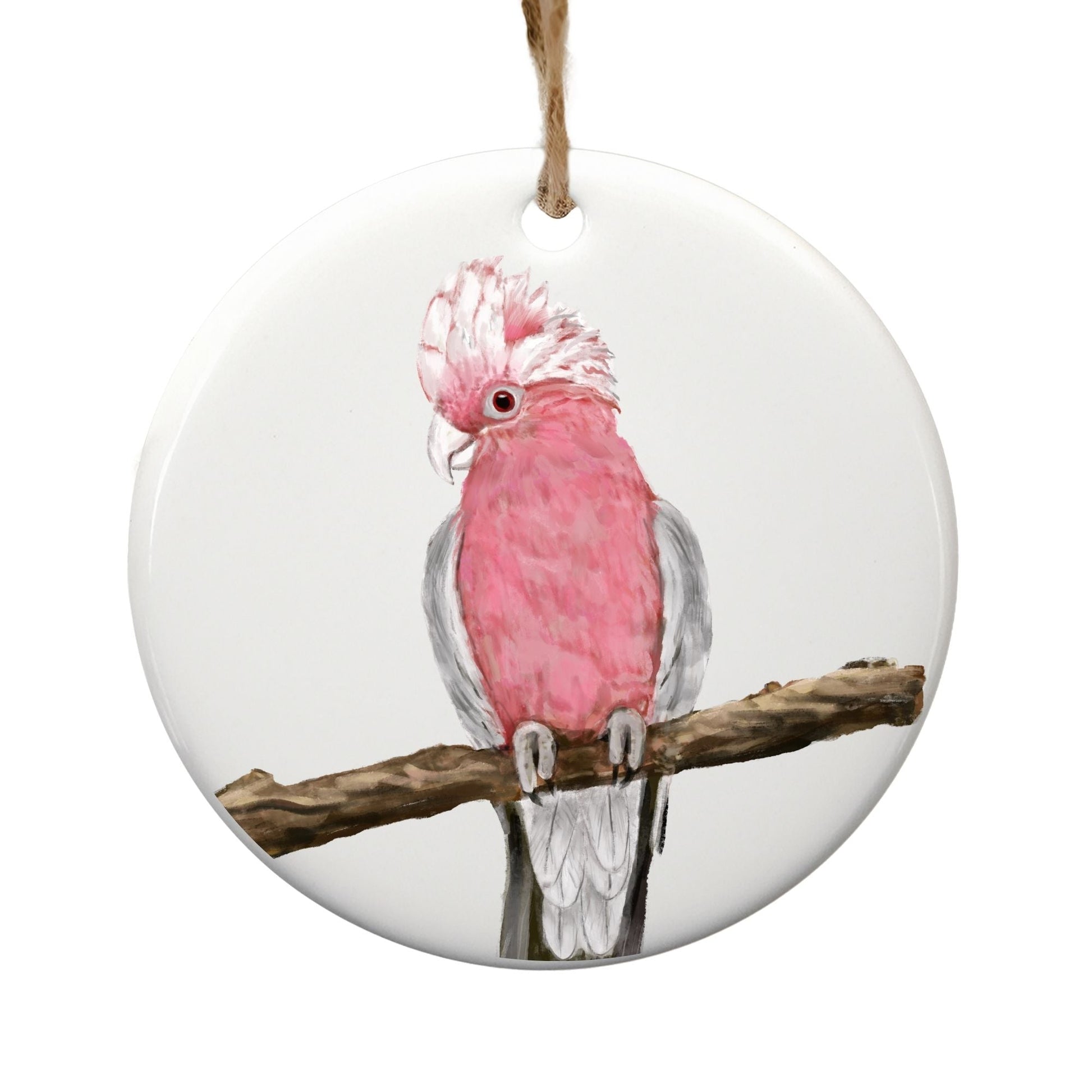 Galah Cockatoo Ceramic Ornament - MerikaArt
