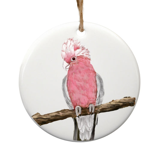 Galah Cockatoo Ceramic Ornament - MerikaArt
