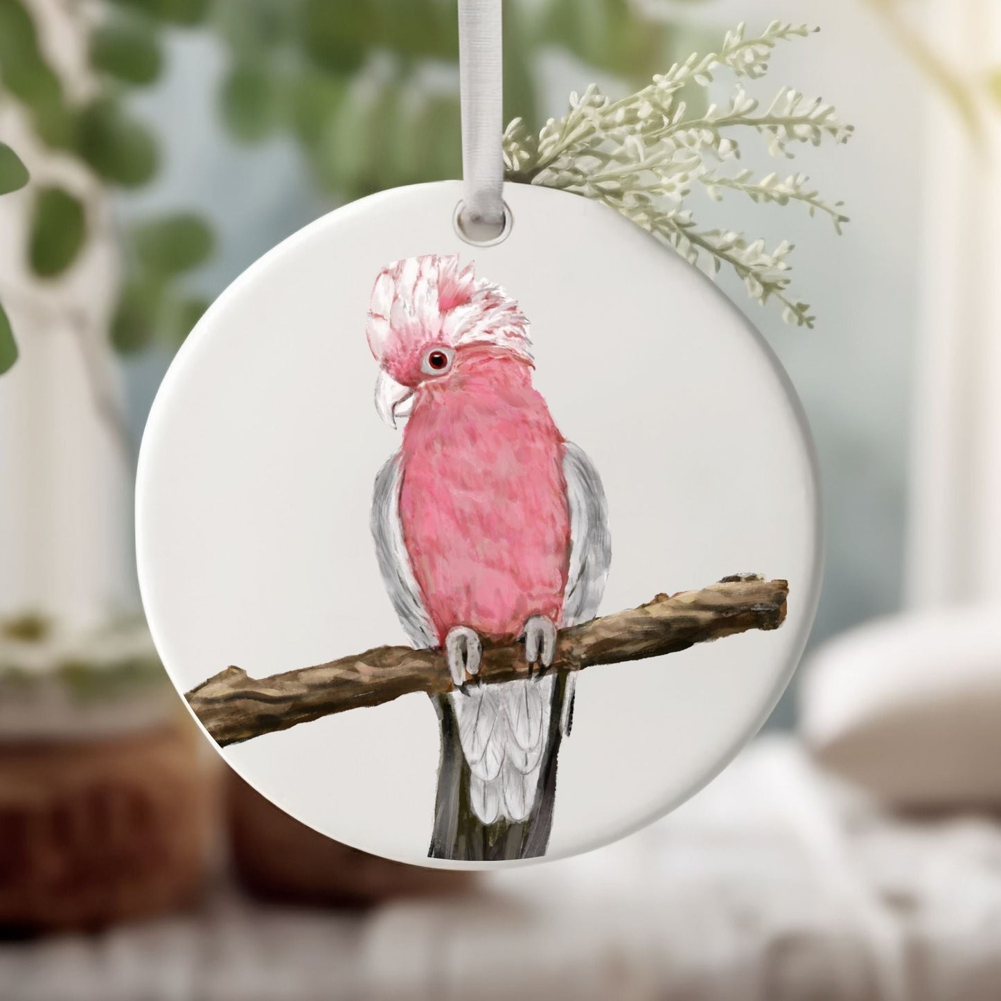 Galah Cockatoo Ceramic Ornament - MerikaArt