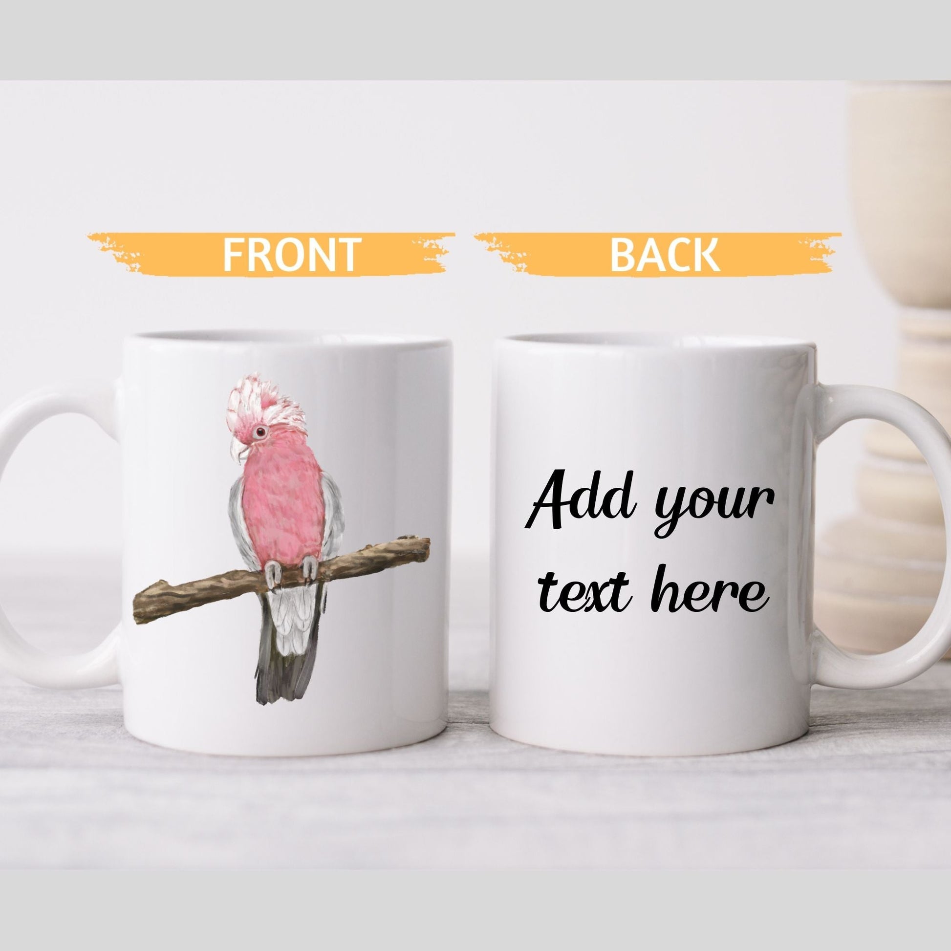 Galah Cockatoo Mug with Beautiful Bird Illustration - MerikaArt