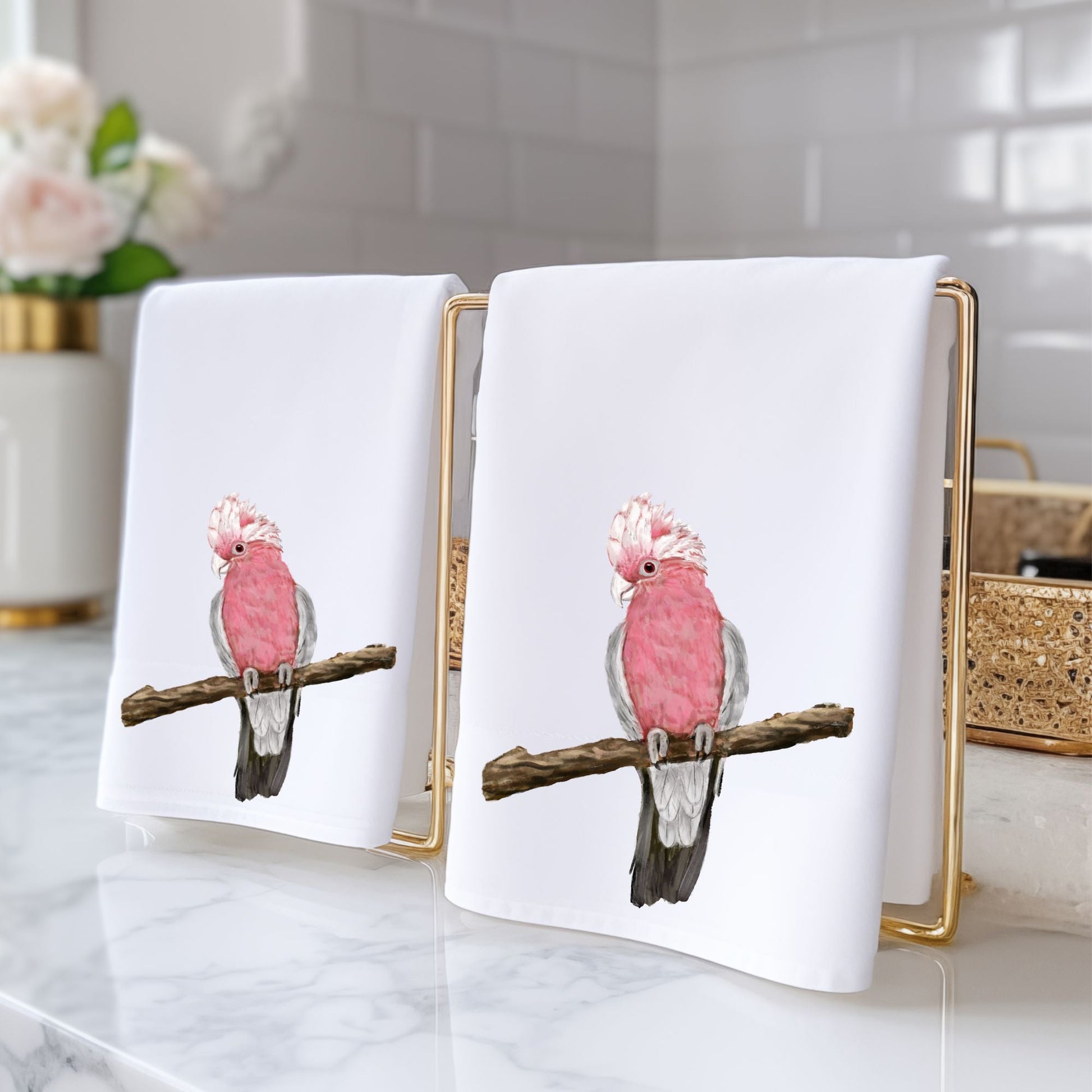 Galah Cockatoo Towel - MerikaArt