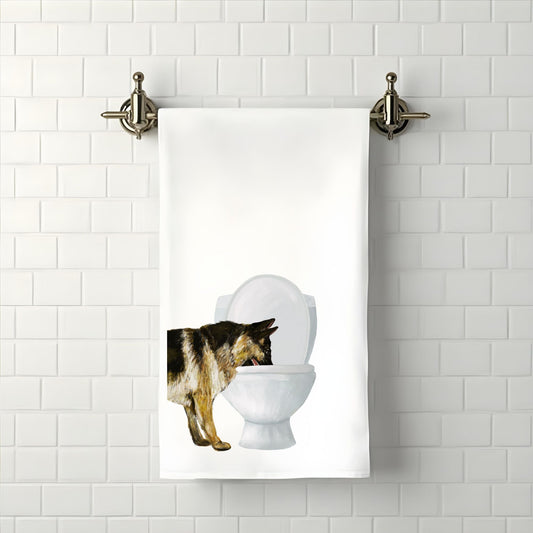 German Shepherd Bathroom Towel - MerikaArt