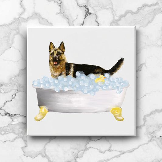 German Shepherd Ceramic Tile - MerikaArt