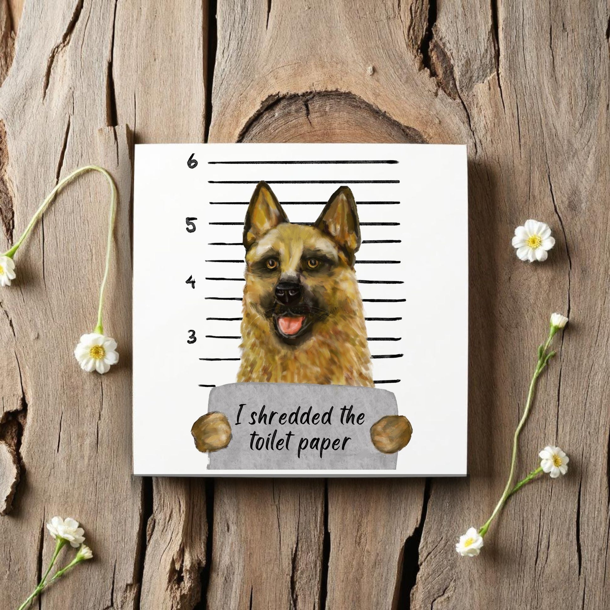 German Shepherd Ceramic Tile - MerikaArt