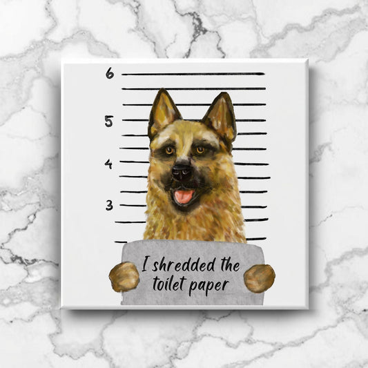 German Shepherd Ceramic Tile - MerikaArt