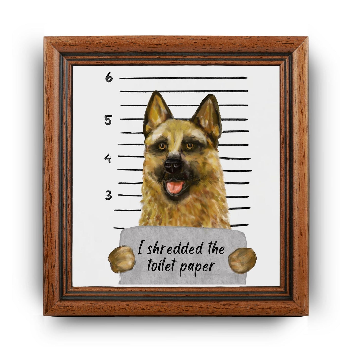 German Shepherd Ceramic Tile - MerikaArt