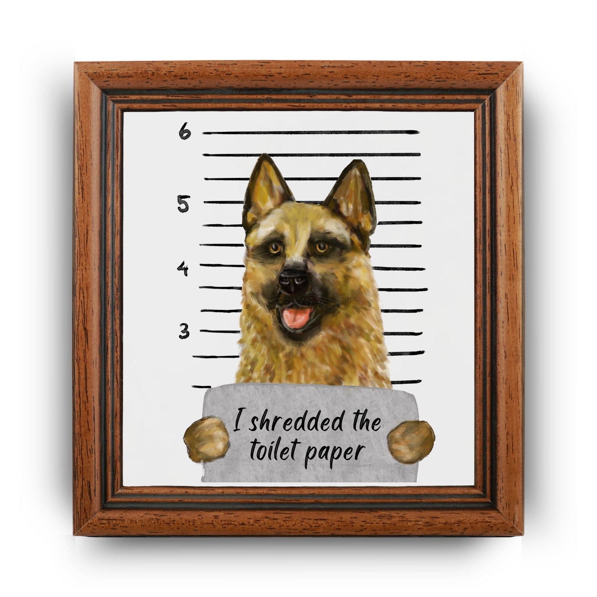 German Shepherd Ceramic Tile - MerikaArt
