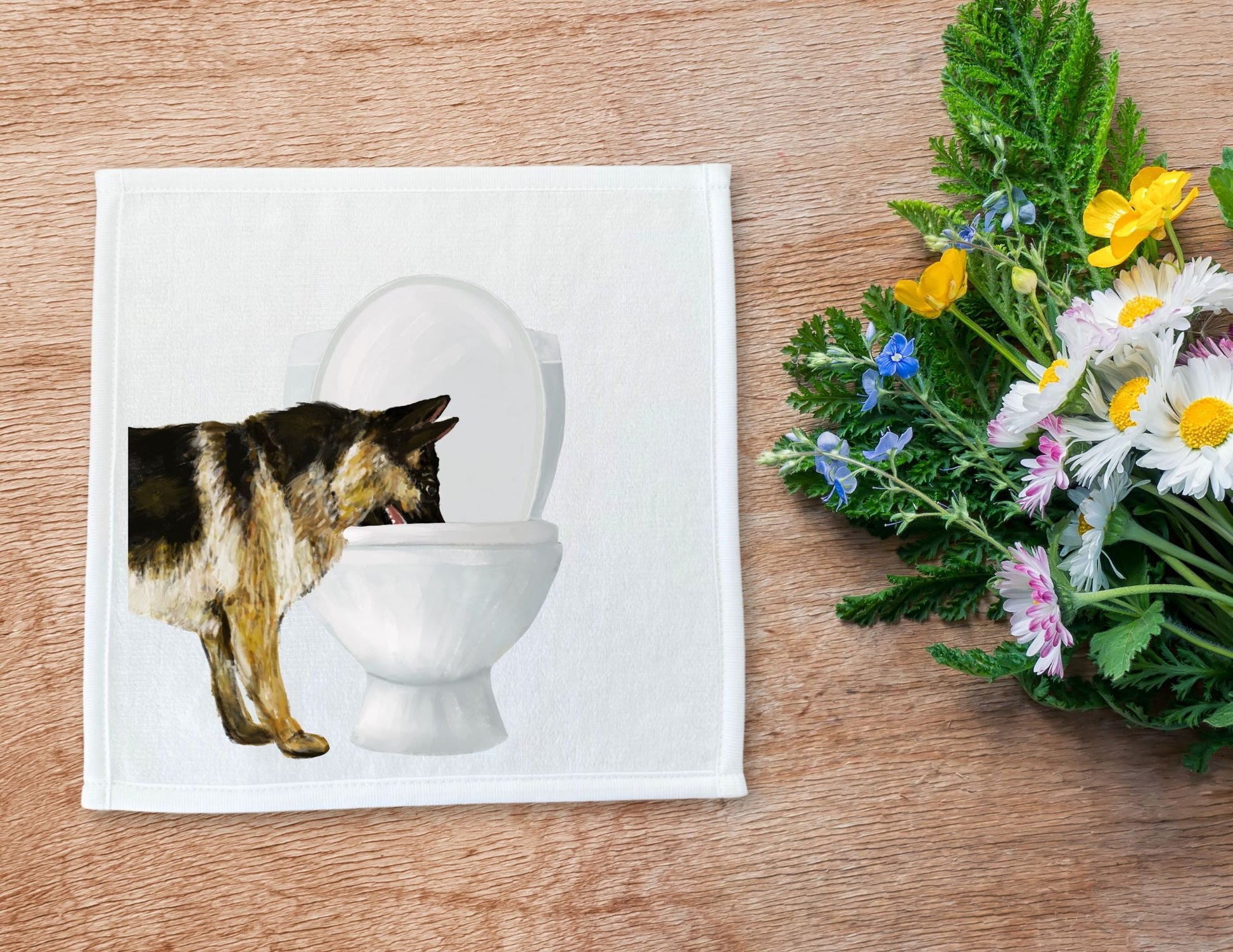 German Shepherd Toilet Washcloth - MerikaArt