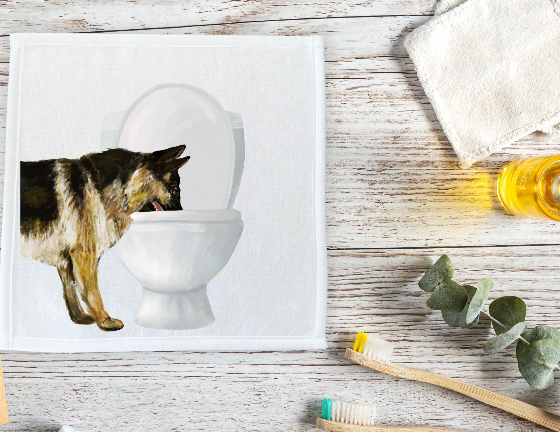 German Shepherd Toilet Washcloth - MerikaArt