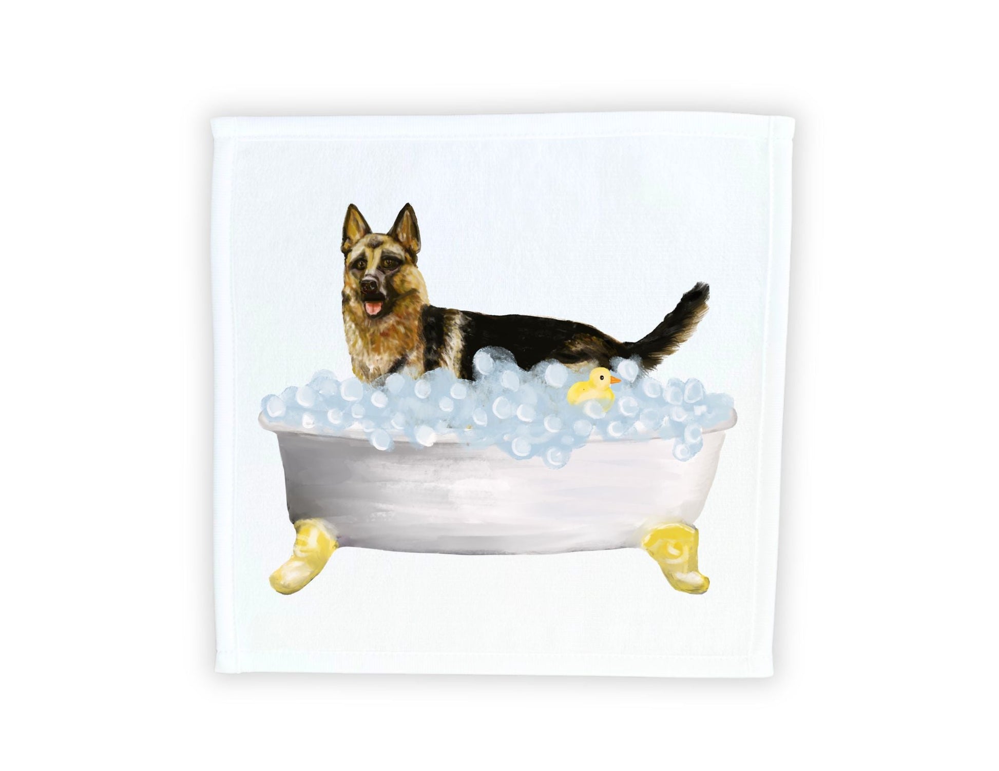 German Shepherd Washcloth - MerikaArt