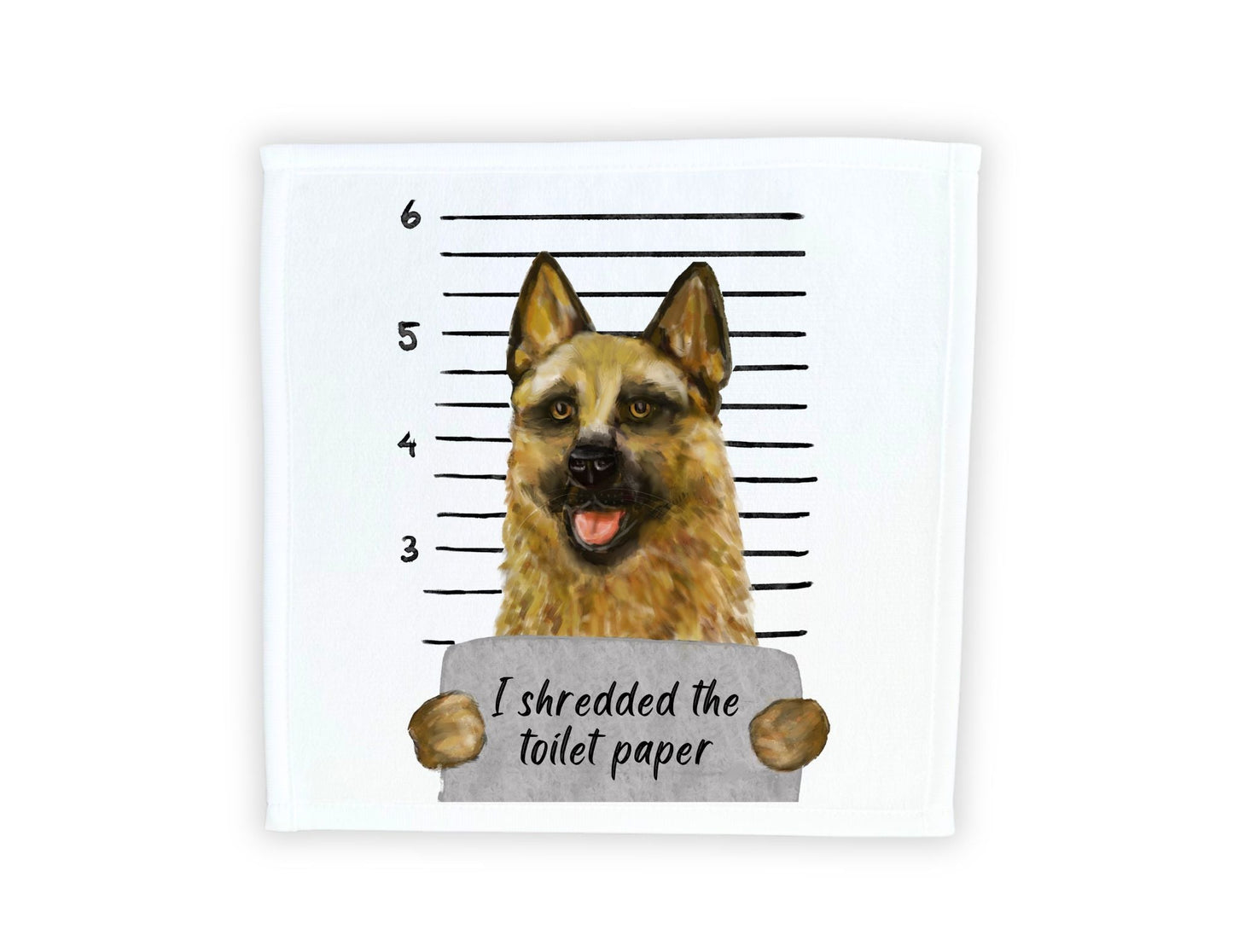German Shepherd Washcloth - MerikaArt