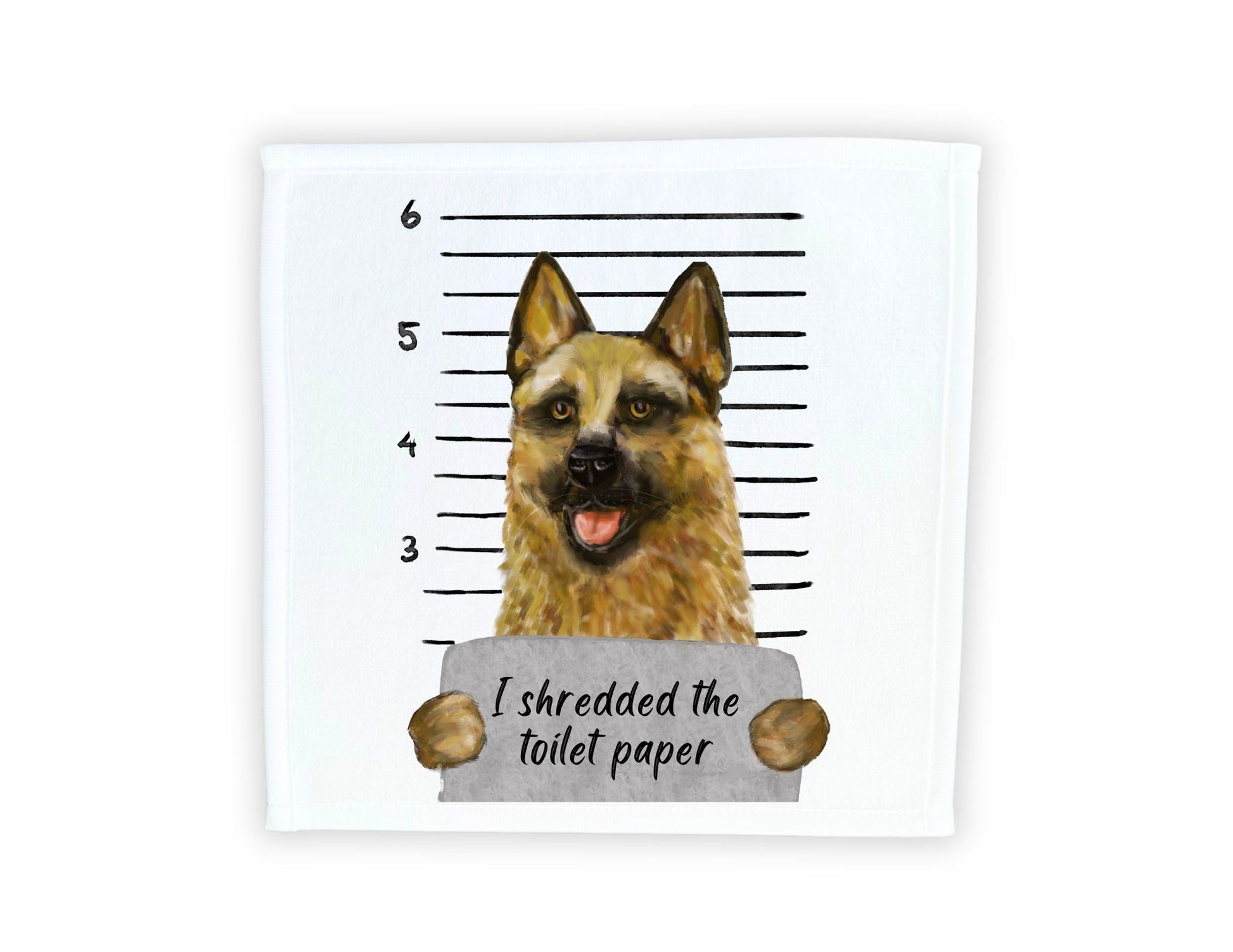 German Shepherd Washcloth - MerikaArt