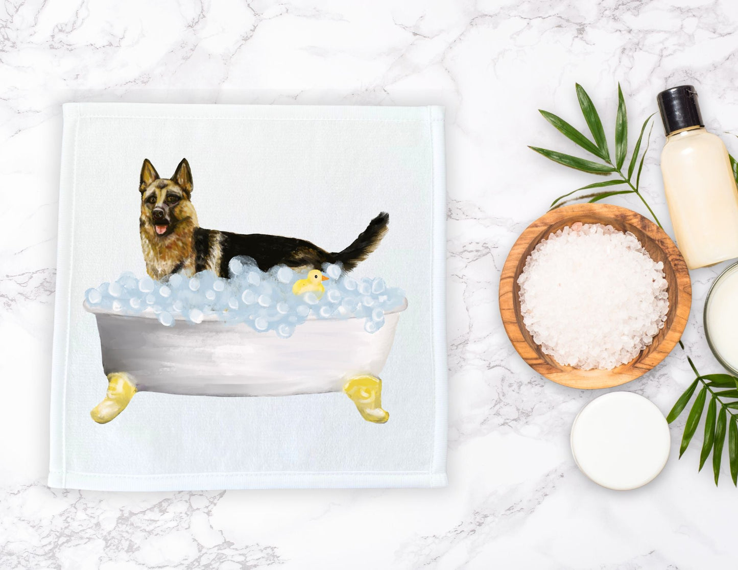 German Shepherd Washcloth - MerikaArt