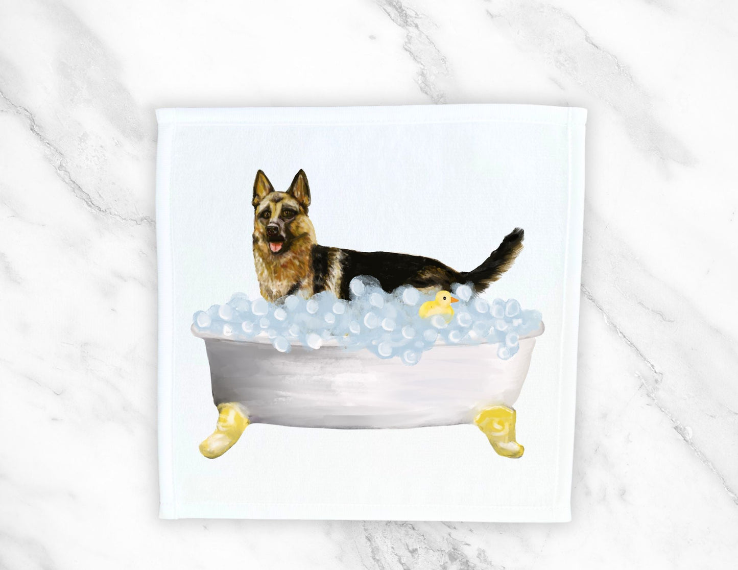 German Shepherd Washcloth - MerikaArt