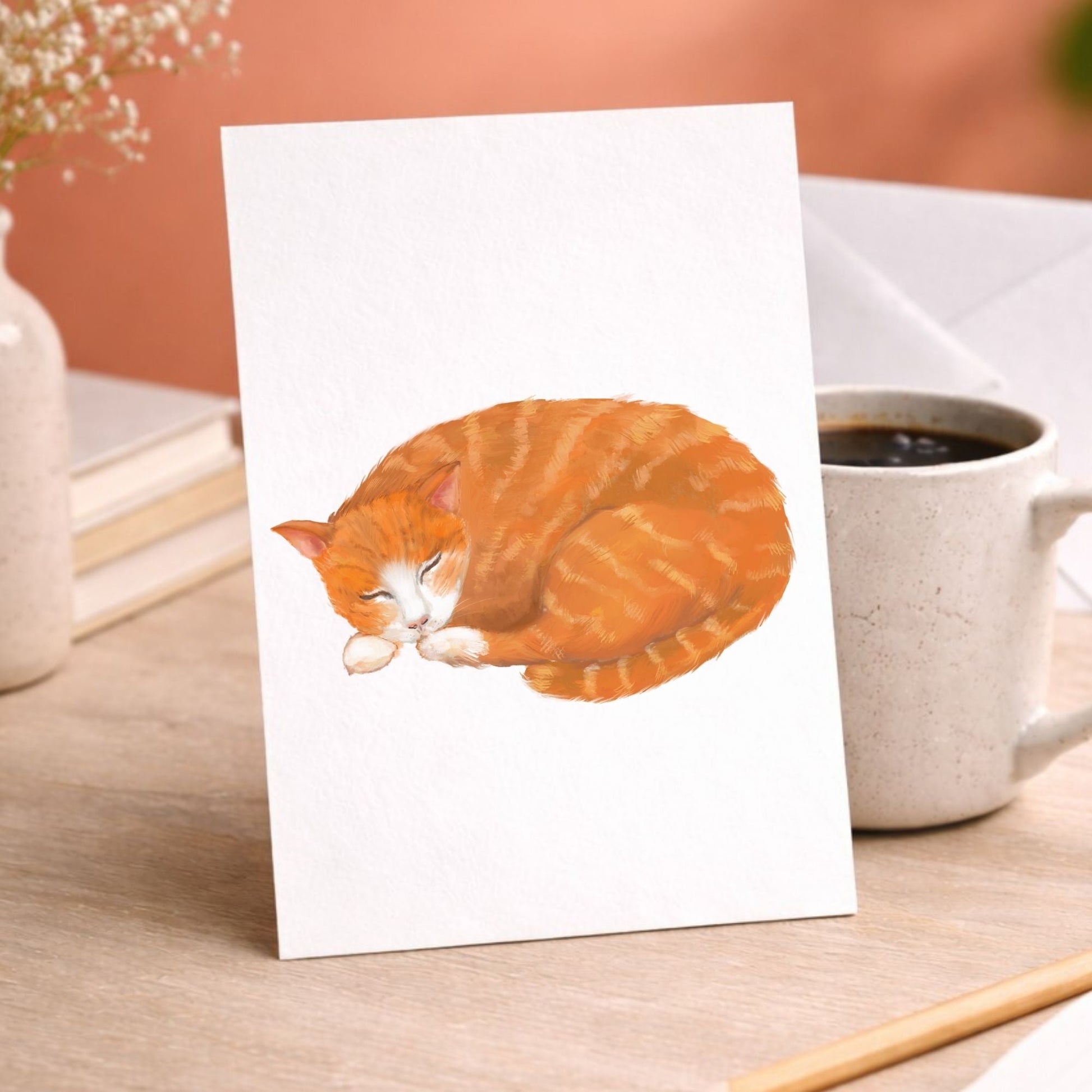 Ginger Cat Postcard - MerikaArt