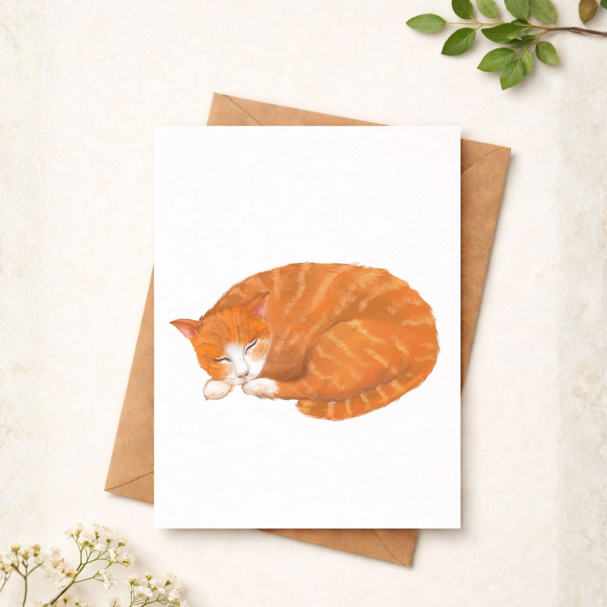 Ginger Cat Postcard - MerikaArt