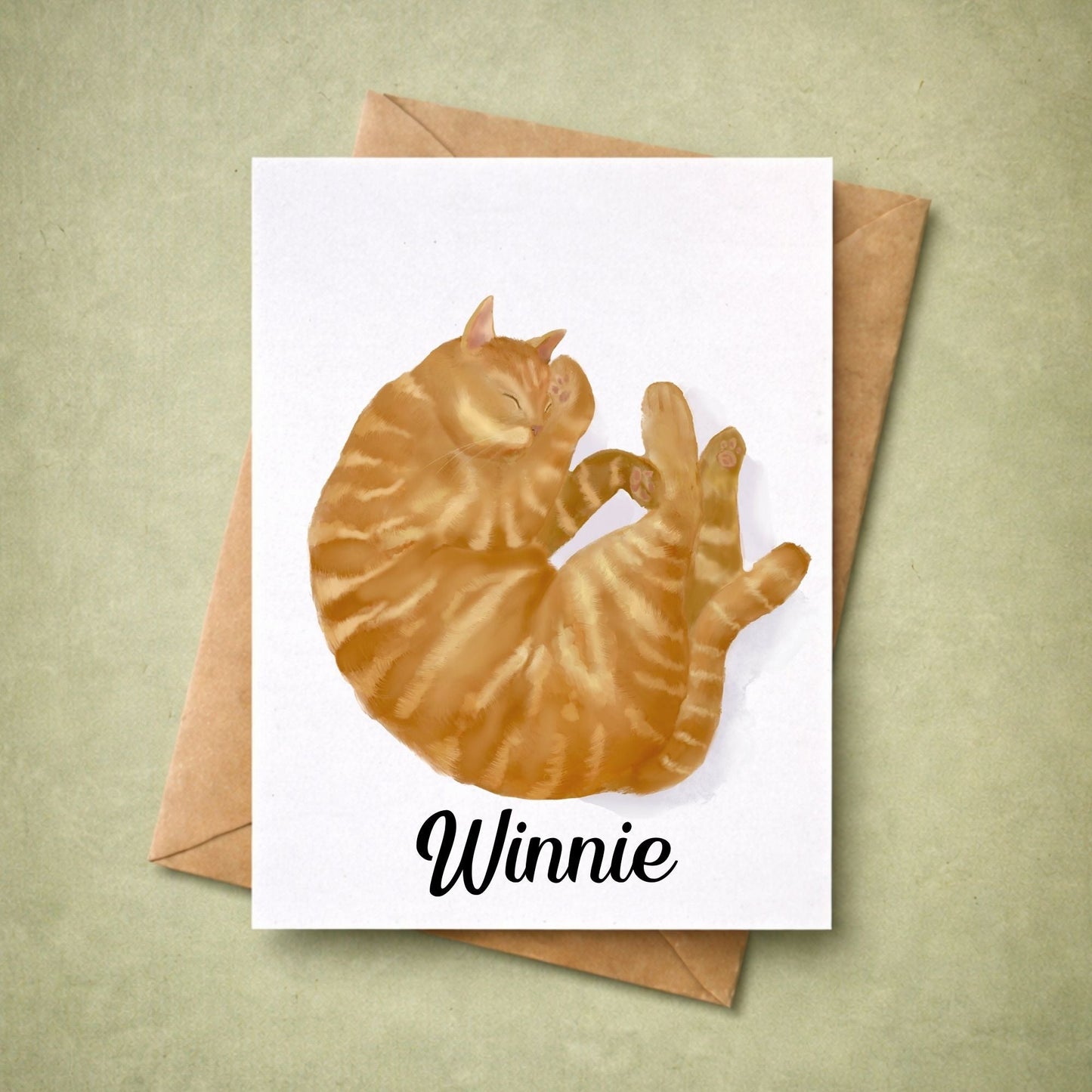 Ginger Cat Postcard - MerikaArt