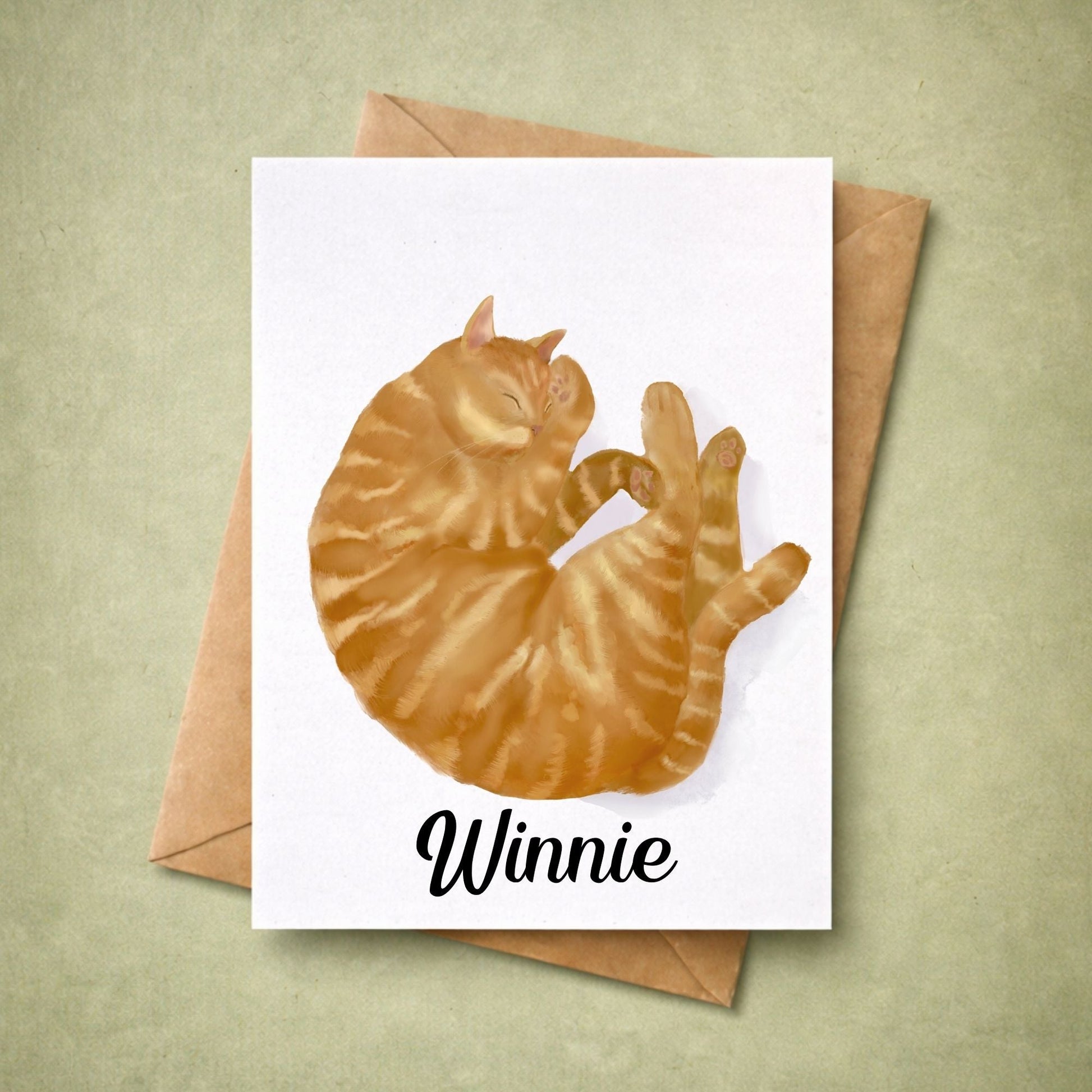 Ginger Cat Postcard - MerikaArt