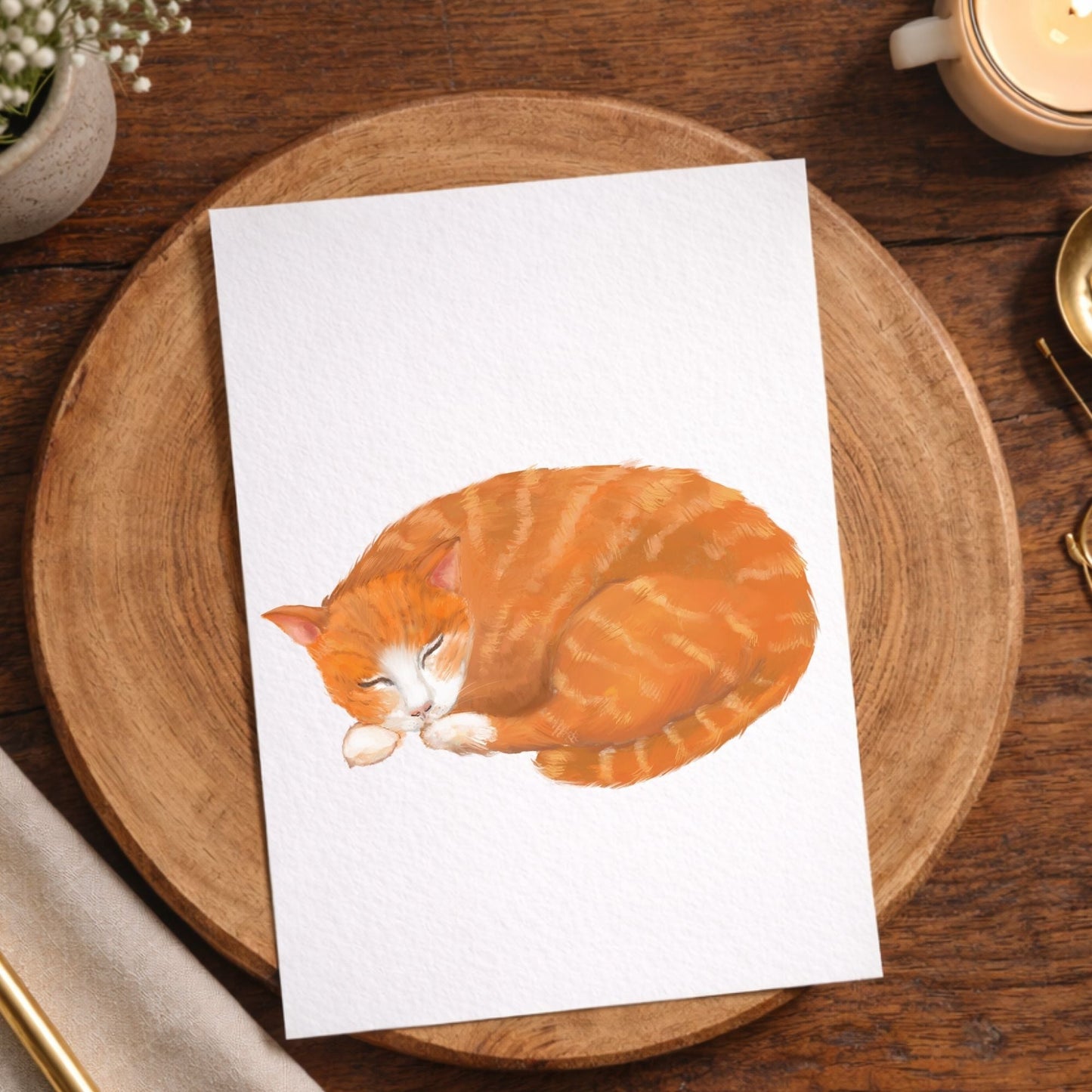 Ginger Cat Postcard - MerikaArt