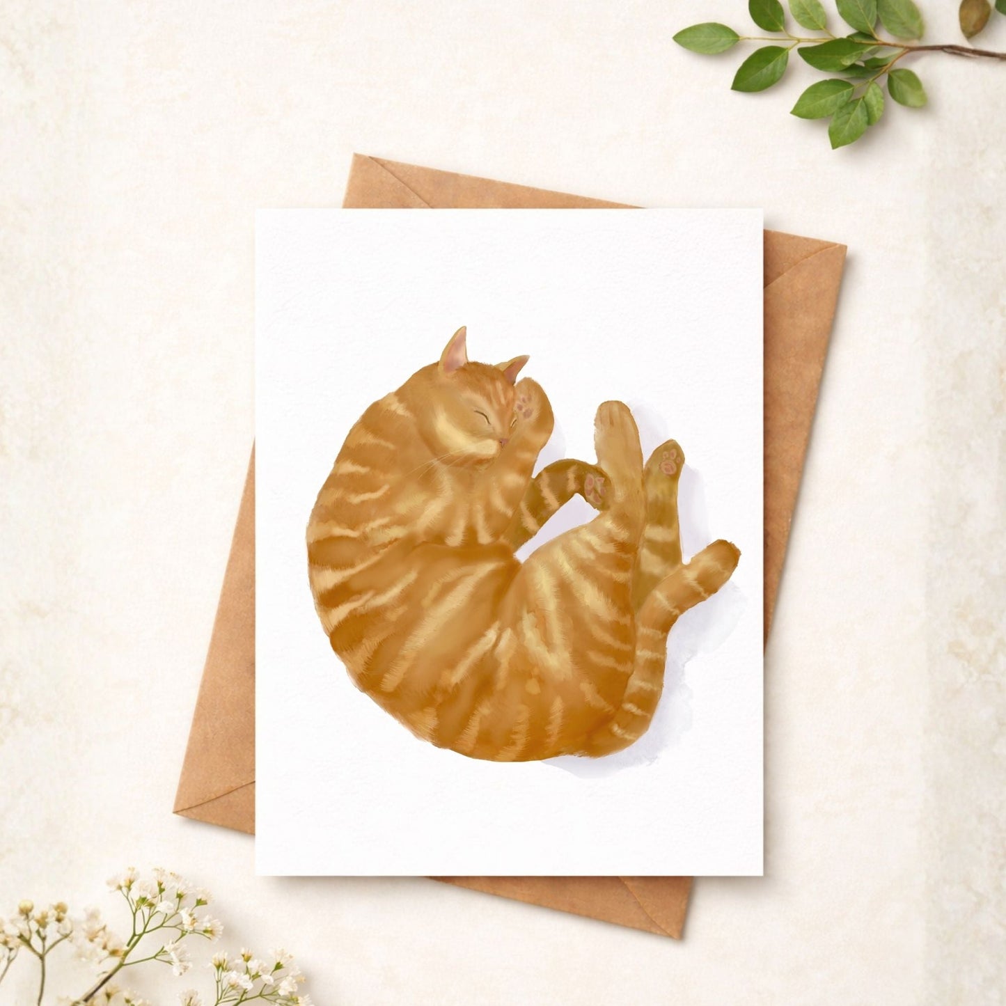 Ginger Cat Postcard - MerikaArt