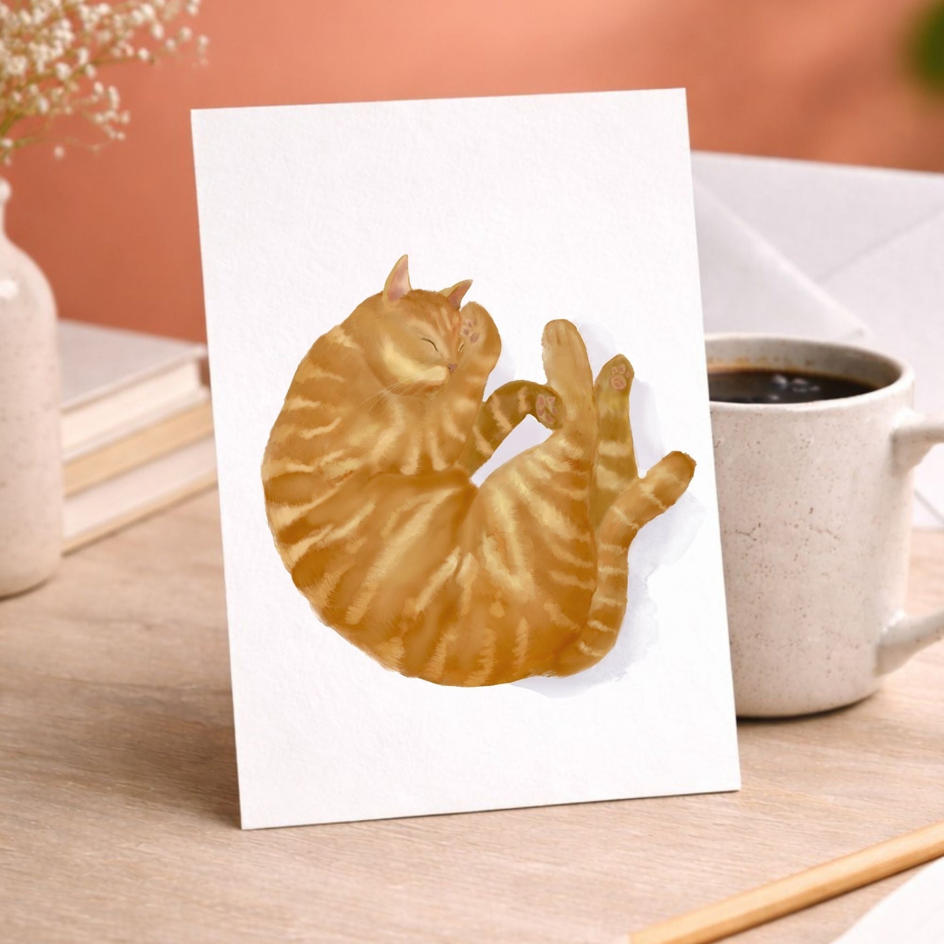 Ginger Cat Postcard - MerikaArt