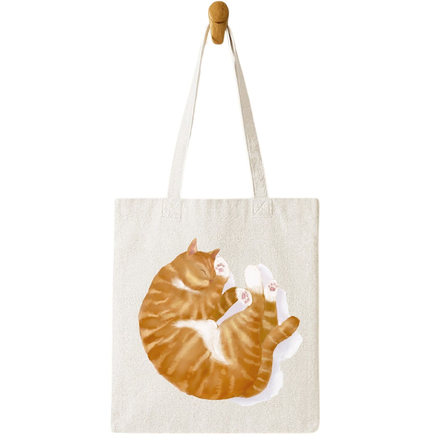 Ginger Tabby Cat Canvas Tote Bag - MerikaArt