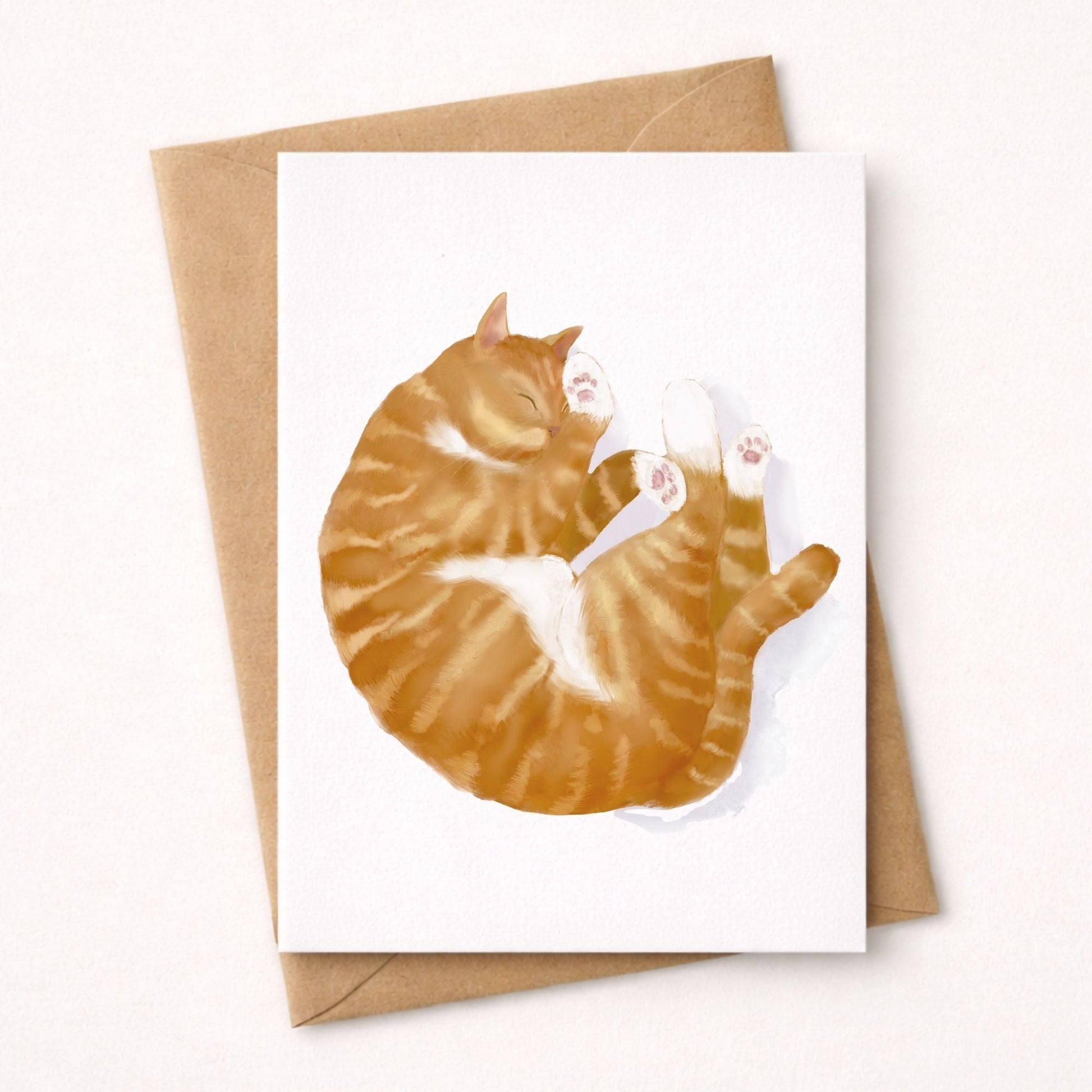 Ginger Tabby Cat Postcard - MerikaArt