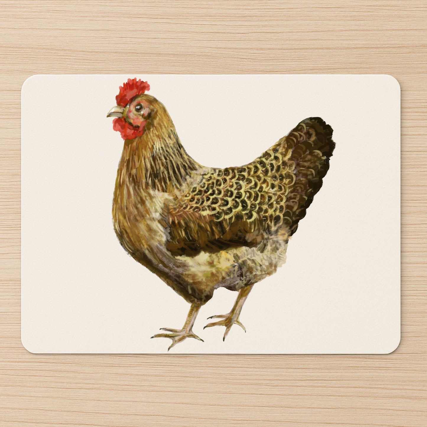 Golden Brown Hen Mousepad - MerikaArt