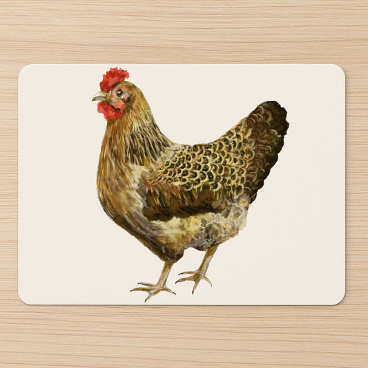 Golden Brown Hen Mousepad - MerikaArt