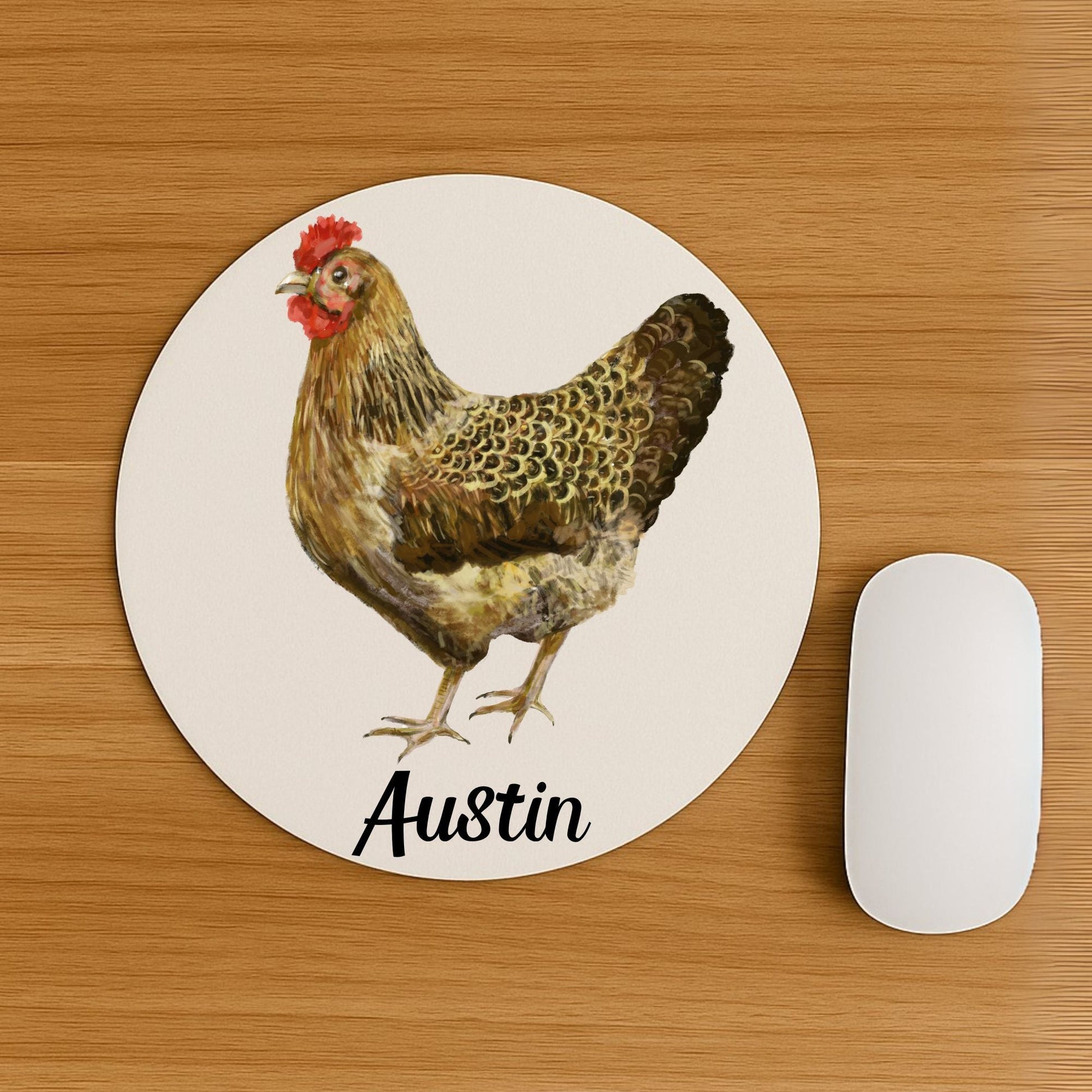 Golden Brown Hen Mousepad - MerikaArt