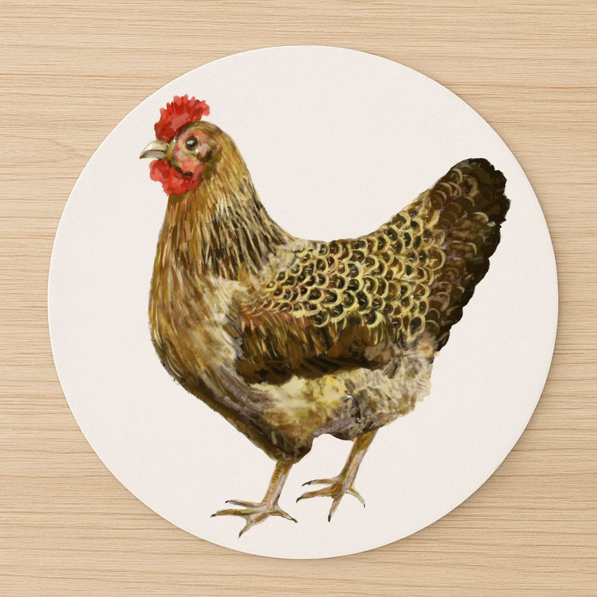 Golden Brown Hen Mousepad - MerikaArt