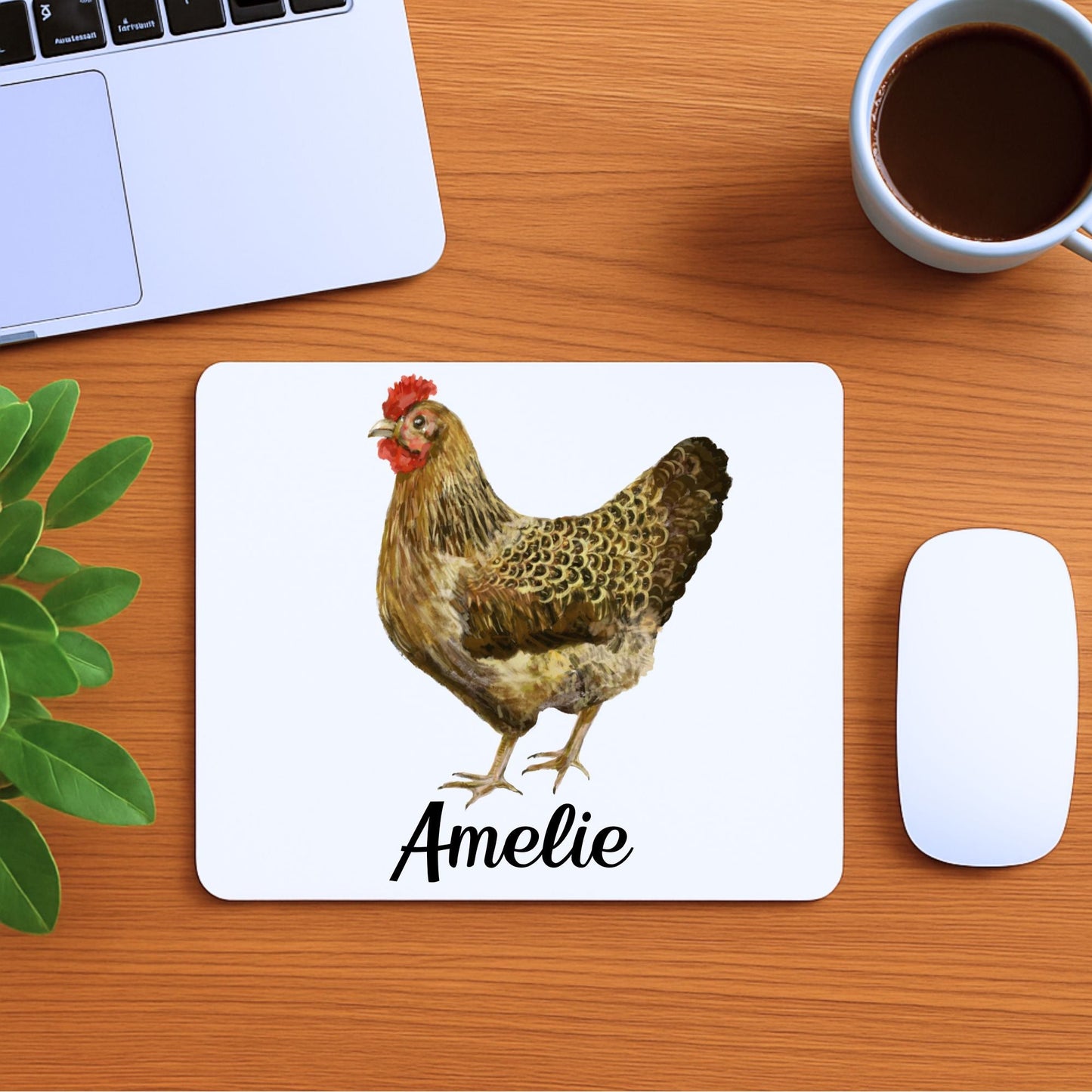 Golden Brown Hen Mousepad - MerikaArt