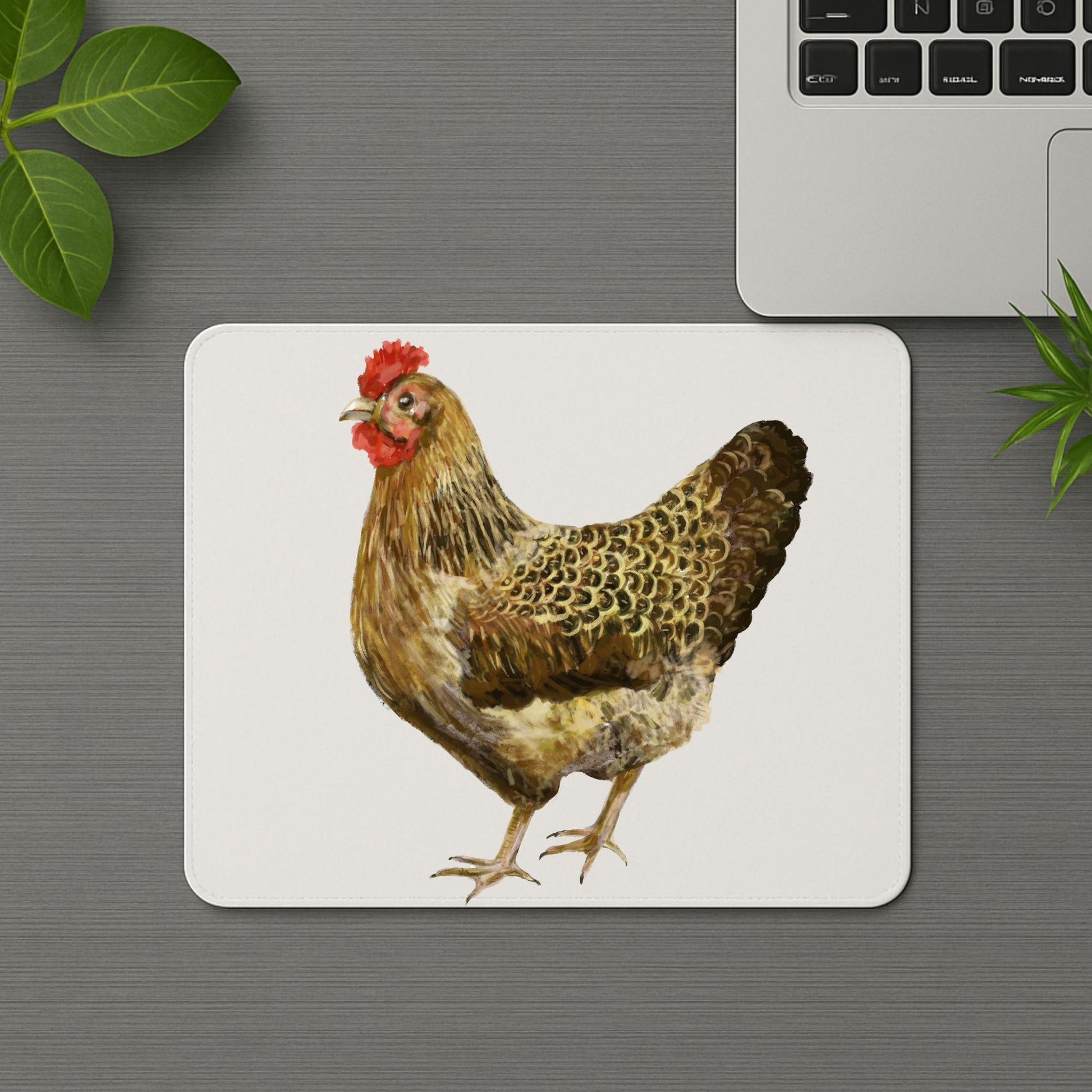 Golden Brown Hen Mousepad - MerikaArt